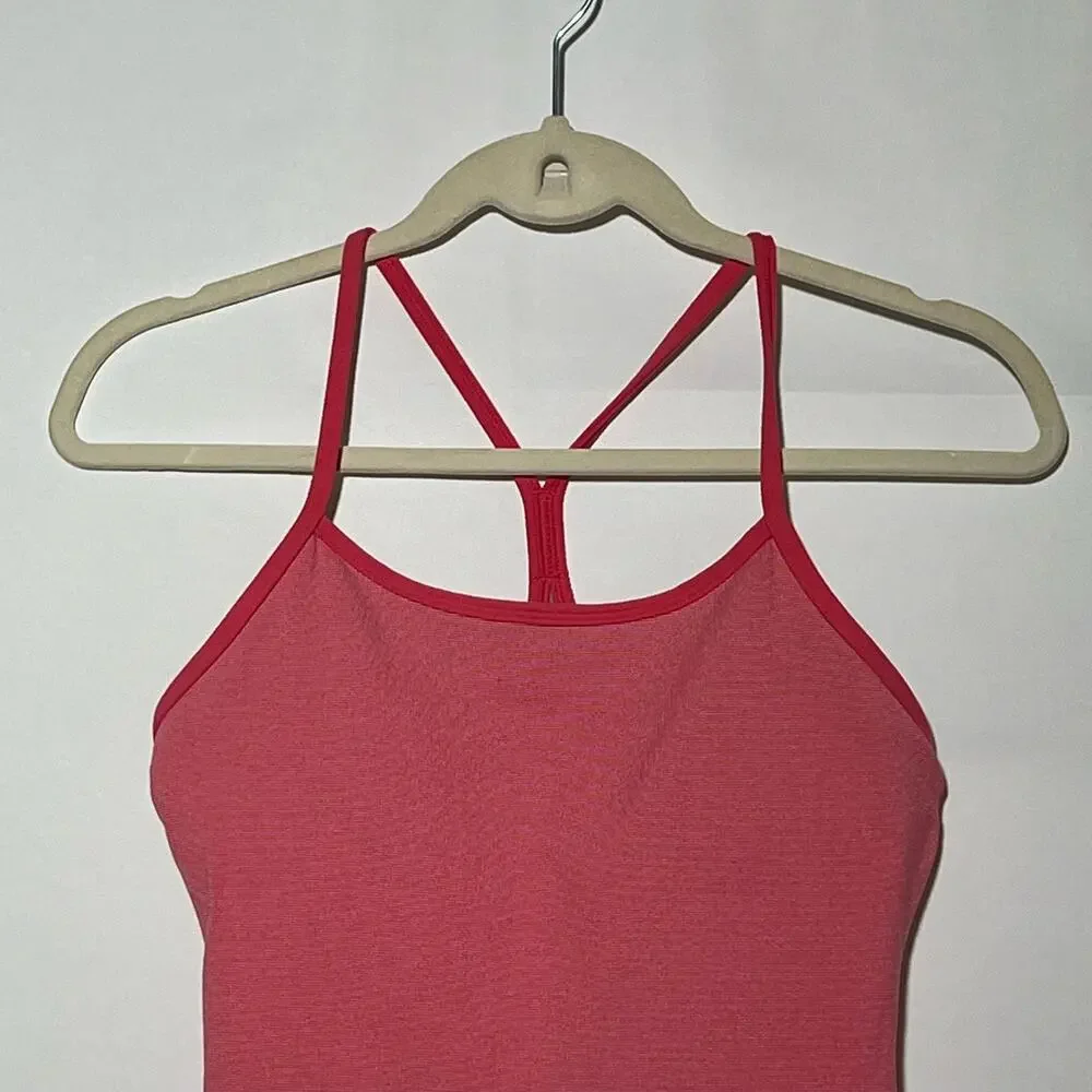 Lululemon Power Y Tank Top Coral Pink Stripe Striped Women’s Size 6 - Picture 5 of 5